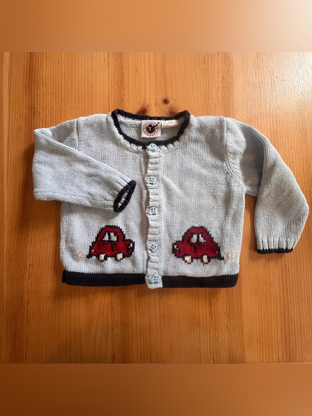 Vintage Retro 80s/90s Good Lad of Philadelphia Car Knit Baby Cardigan